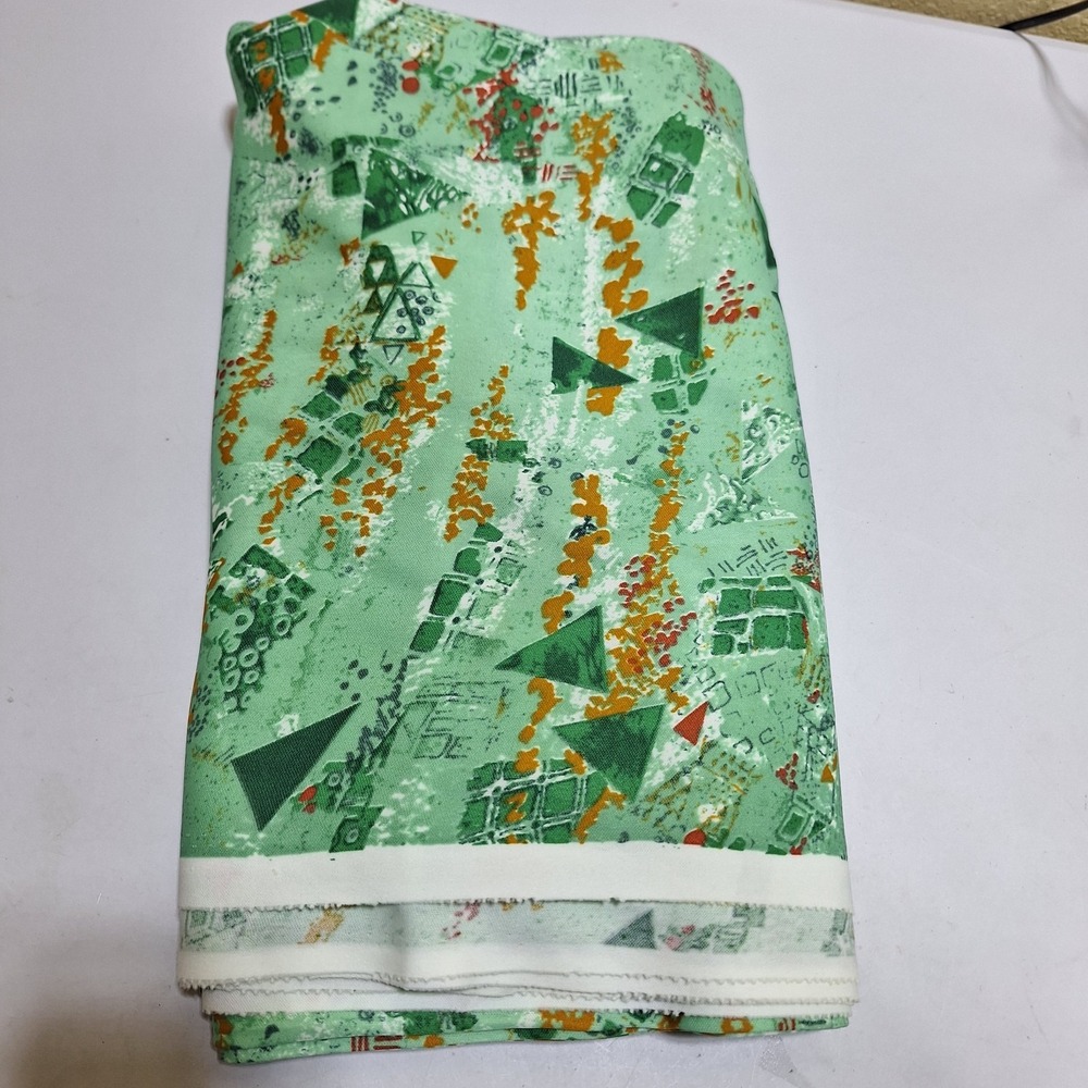 Abstract Geometric Cotton Fabric 62" Wide 102" Long Mint Green Quilt Craft 2.8 Y